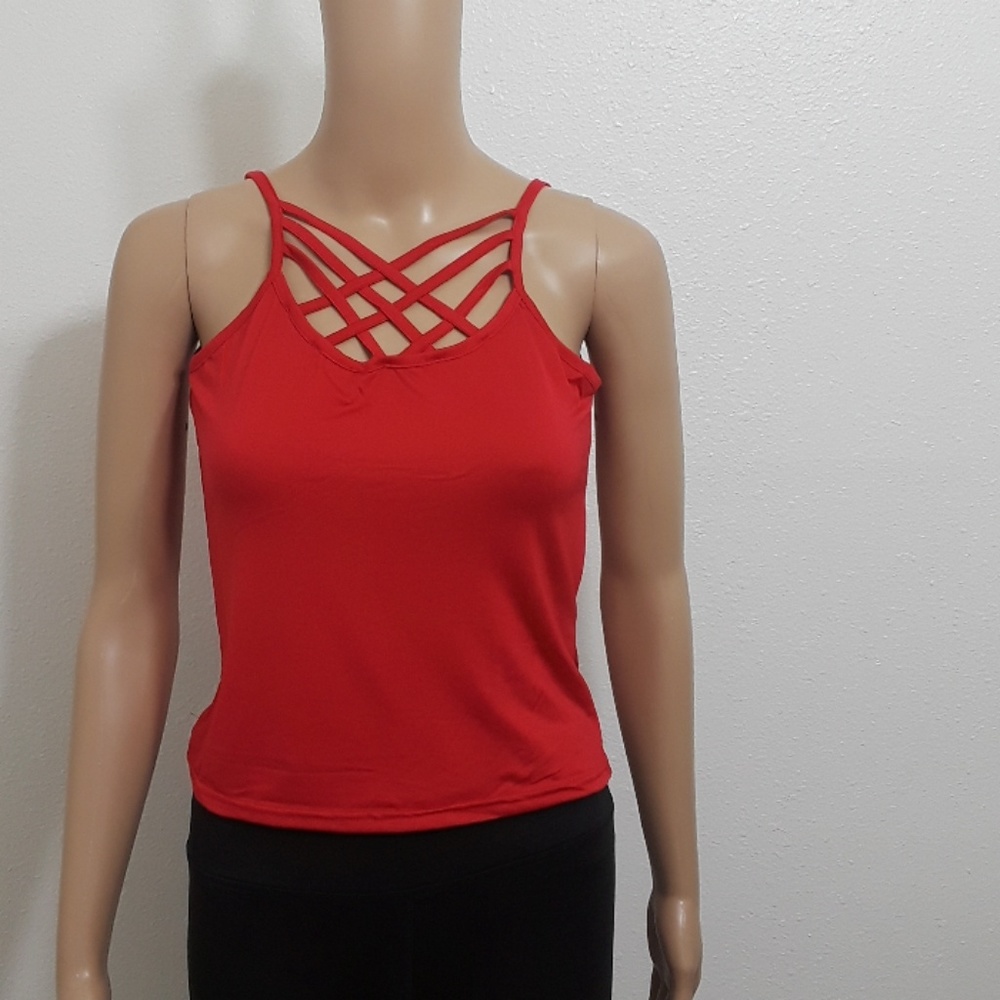 new rose color sleeveless top